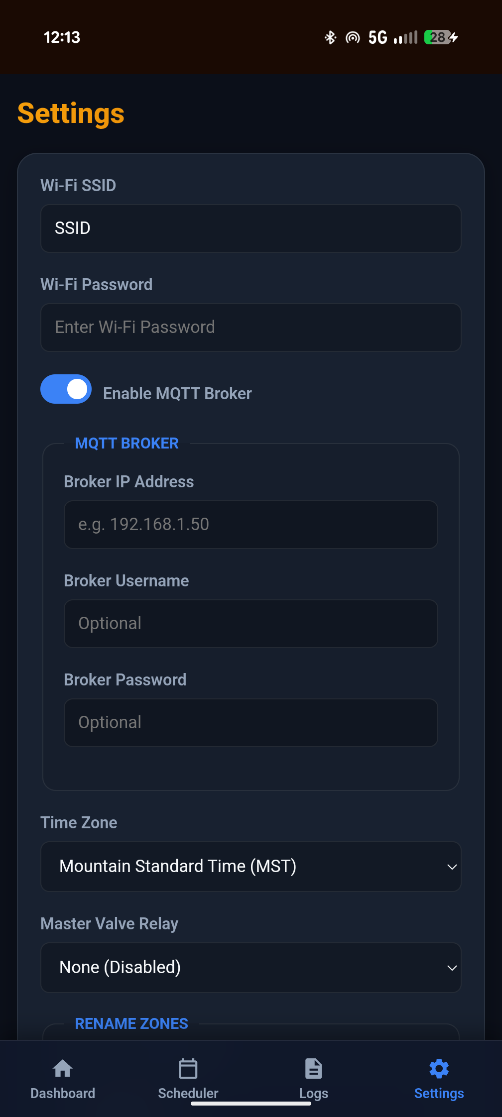 Firmware UI Connection Info